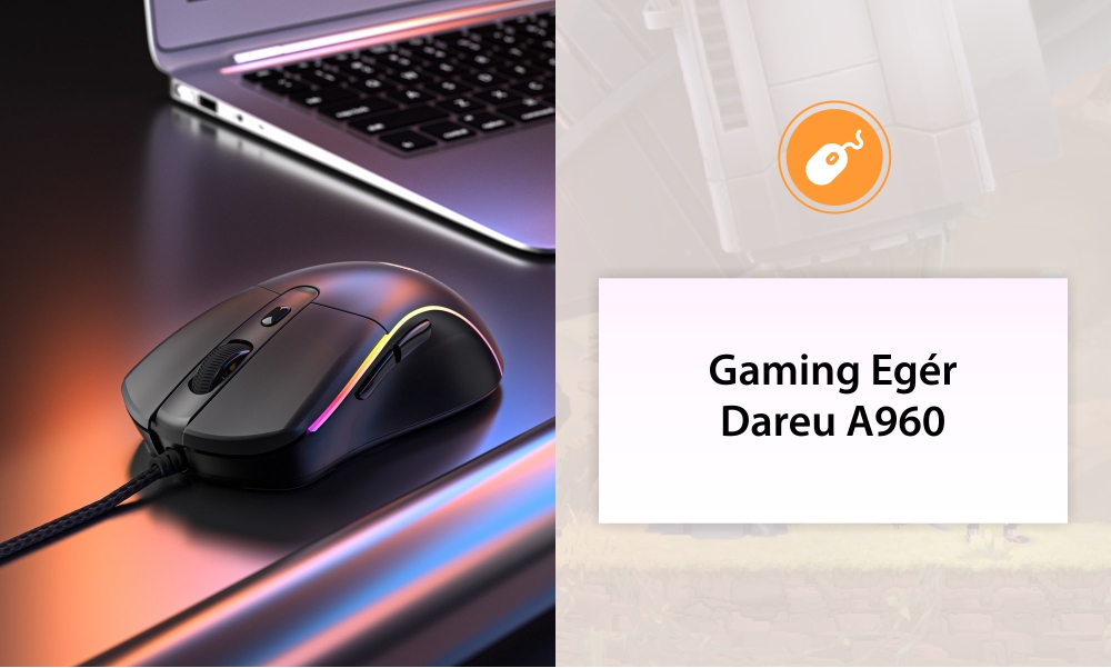 Dareu A960 Gaming Egér, RGB, 1800-18000, USB interfész, 7 gomb