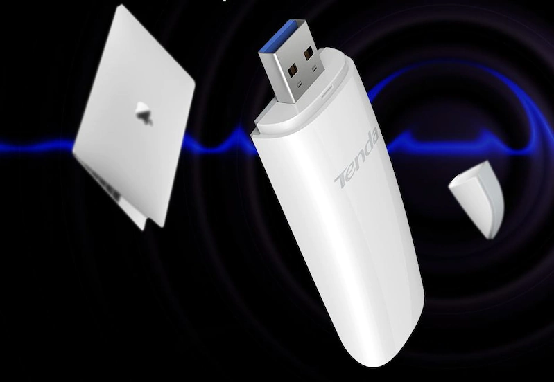 Adapter USB Wireless Tenda U12, AC1300, USB 3.0, Dual Band, WPS, Fehér